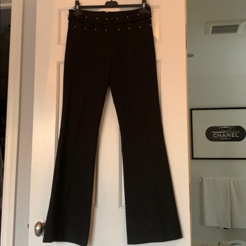 Black flare leg x detailed pants